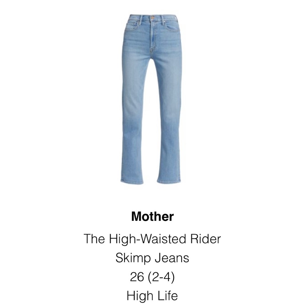 Mother Denim High Waisted Rider Skimp in High Life wash. Great condition!